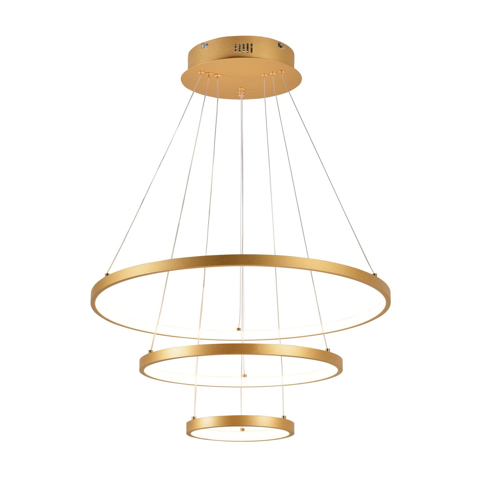 Pendente LED Multitemperatura 60cm Metal e Silicone Dourado