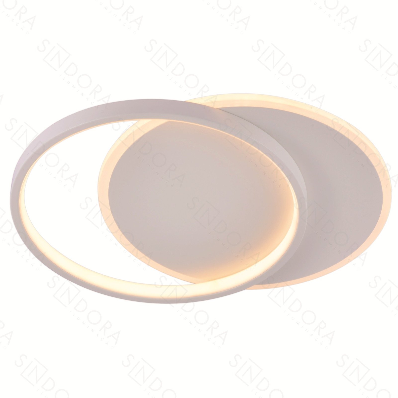 Plafon de Sobrepor LED Multitemperatura 40cm Metal e Silicone Branco