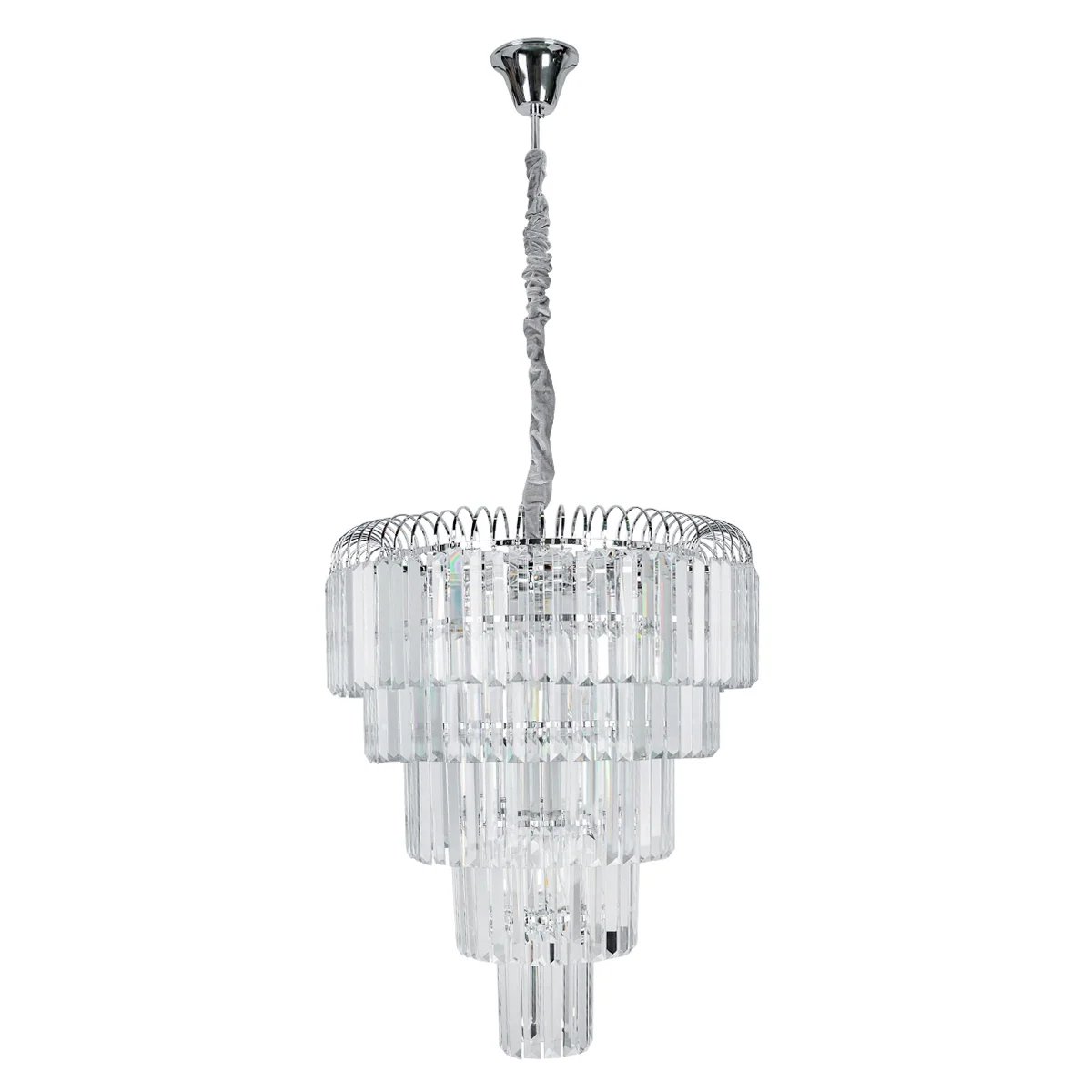LUSTRE LINHA VERSAILLES CROMADO + CRISTAL TRANSPARENTE 12XE14