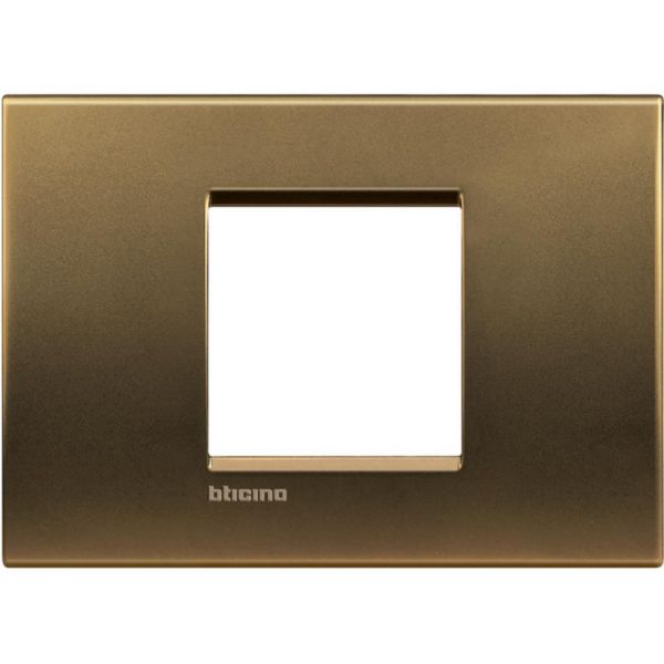Placa Quadrada 2 Postos Central 4X2 - Bronzo