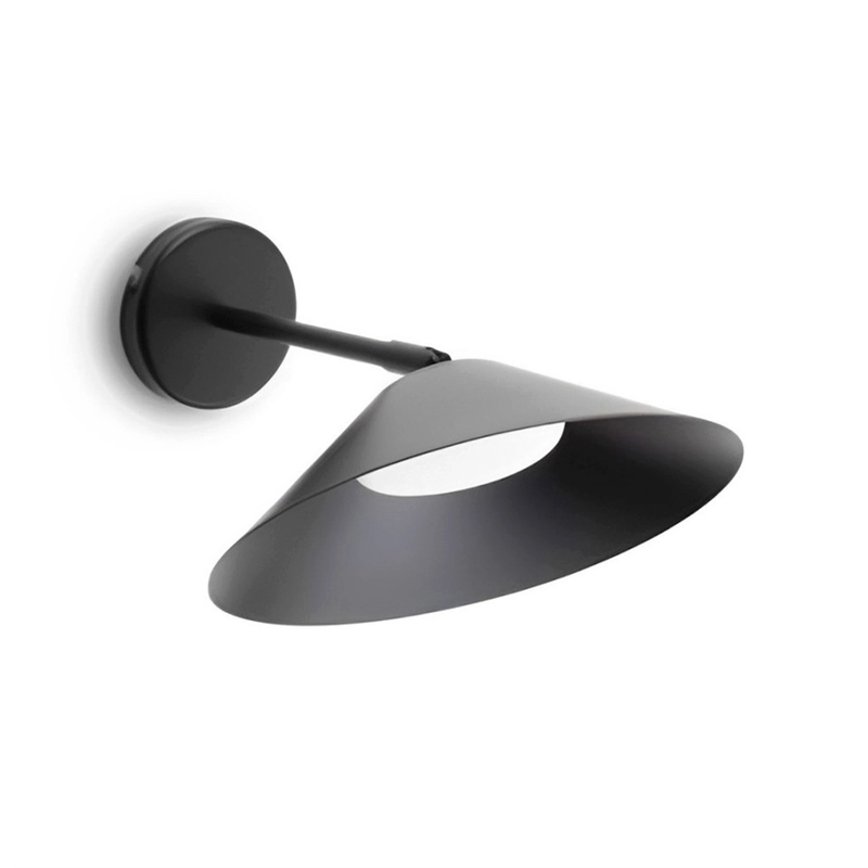 Arandela Led Aluminio Preto 12w 900lm 3000k Topo