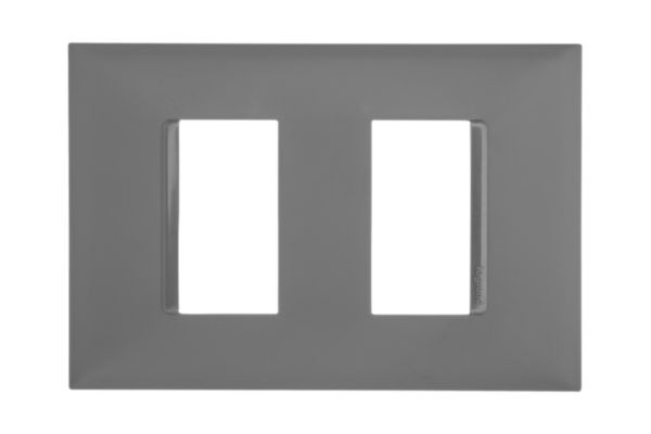 Placa 2 Postos Separados 4X2 Cinza - Pial Plus+
