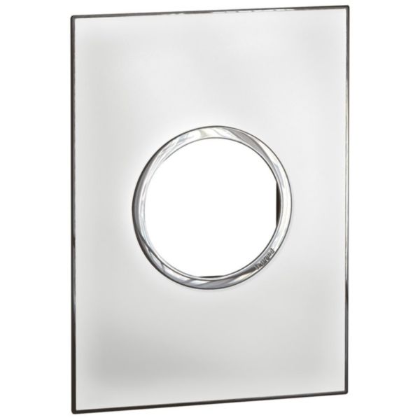 Arteor - Placa 2 postos 4x2 redondos - Espelho branco - 2 modulos - Fixação rápida