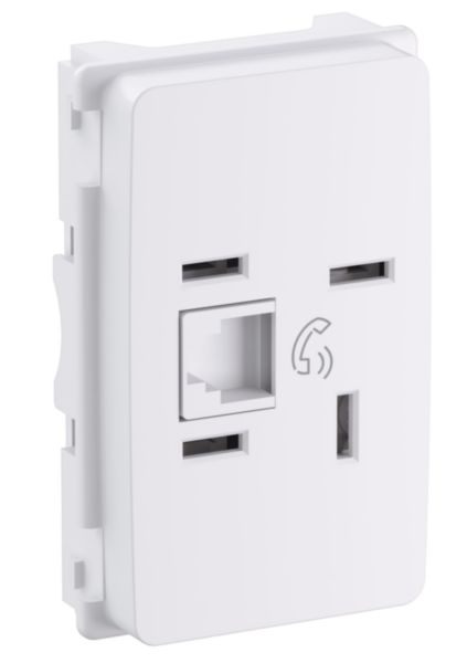 Tomada Telebras + Rj11 3 Modulos