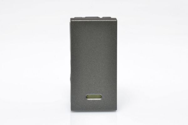 Pulsador Led 10A 1M Quadrado Magnesio Arteor