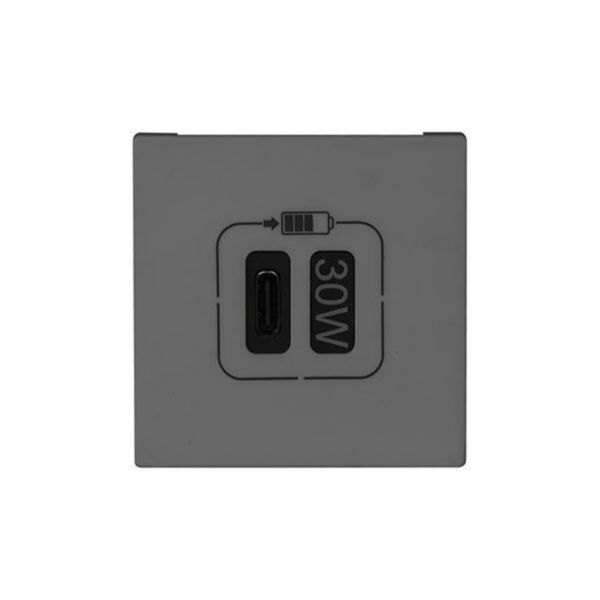 Carregador USB Tipo C Pd 3A 30W 2M Cinza - Pial Plus+