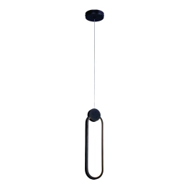 Pendente LED 38x10cm Metal e Silicone Preto