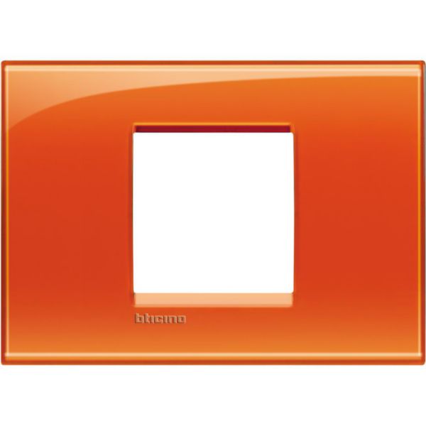 Placa Quadrada 2 Postos Central 4X2 - Arancio
