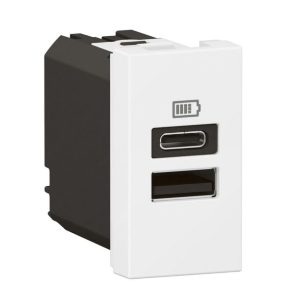 Carregador USB X2 A+C 3A 15W 1M Branco - Arteor