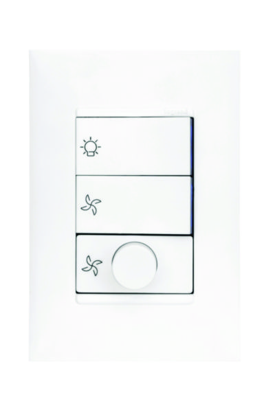 1 Controle Ventilador Bivolt 4X2 Branca - Pial Plus+