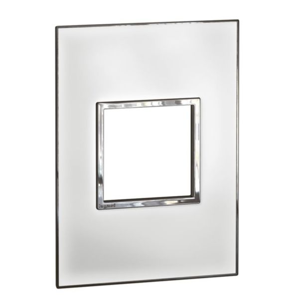 Arteor - Placa 2 postos 4x2 quadrados - Espelho branco - 2 modulos - Acabamento brilhante