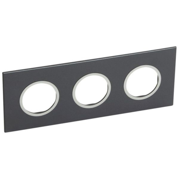 Arteor - Placa 3x2 modulos redondos Graphite - Termoplástico halogen free - Acabamento mate - Proteção IP40