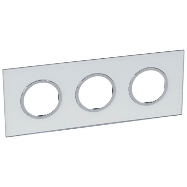 Arteor - Placa 3x2 modulos redondos Mirror White - Instalação à face - Acabamento brilhante - Proteção IP40