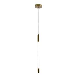Pendente LED Cilíndrico 3000K 11W Bivolt 50xØ2cm Metal e Acrílico Bronze