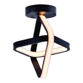 Plafon de Sobrepor LED Quadrado 3000K 24W Bivolt 26x26x20cm Alumínio e Silicone Preto