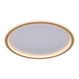 Plafon de Sobrepor LED Redondo 3000K 49W Bivolt Ø40cm Metal e Silicone Dourado