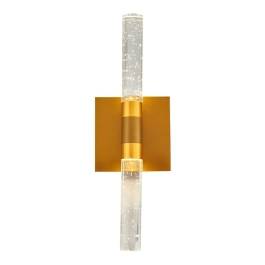 Arandela de Parede LED 3000K 6W Bivolt 33x12cm Metal e Cristal Dourado