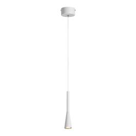 Pendente LED 3000K 6W Bivolt Ø5x28cm Metal e Acrílico Branco