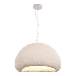 Pendente Ø50x30cm Metal e Resina Branco