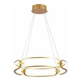 Pendente LED 3000K 80W Bivolt Ø60x12cm Metal e Silicone Dourado