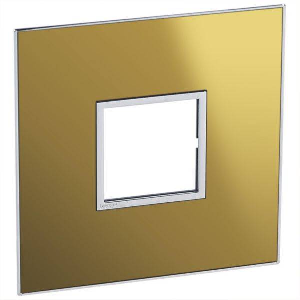 Placa 2 Postos 4X4 Quadrados Gold Reflective Arteor