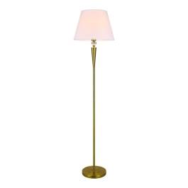 Luminária de Chão Piso 152xØ40cm Metal e Cristal Bronze e Branco