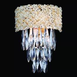 Arandela de Parede 32x25cm Metal e Cristal Dourado