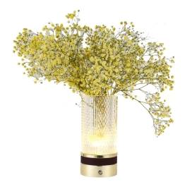 Luminária de Mesa LED Dimerizável 3000K/4000K/6000K Multitemperatura 6W Bivolt 22xØ10cm Metal e Acrílico Dourado