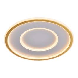 Plafon de Sobrepor LED Redondo 3000K 49W Bivolt Ø40cm Metal e Silicone Dourado