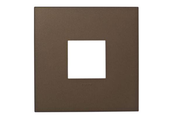 Placa 2 Postos 4X4 Quadrados Dark Bronze Arteor