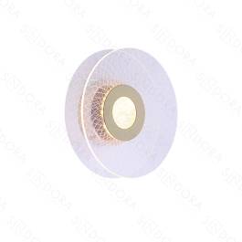 Arandela de Parede LED Redondo 3000K 7W Bivolt Ø20cm Metal e Acrílico Dourado