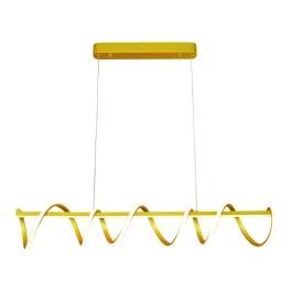 Pendente LED 3000K 125W Bivolt 18x100cm Alumínio e Silicone Dourado