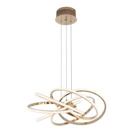 Pendente LED 3500K 43W Bivolt Ø56x20cm Metal e Silicone Dourado