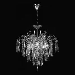 Lustre Pendente Ø45x50cm Metal e Cristal Cromado