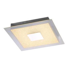 Plafon de Sobrepor LED Quadrado 3000K 20W Bivolt 40x40cm Metal e Vidro Branco