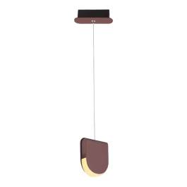 Pendente LED 3000K 6W Bivolt 15x4,5cm Alumínio e Acrílico Marrom