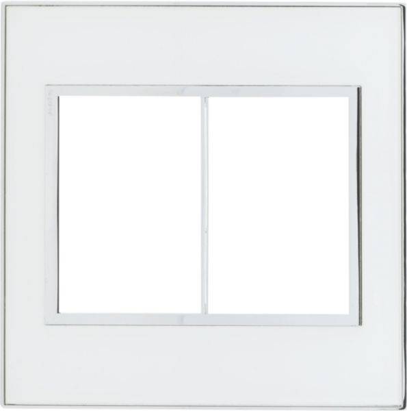 Placa 3+3 Postos 4X4 Quadrados Mirror White Arteor