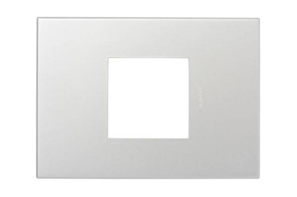 Placa 2 Postos 4X2 Quadrados Soft Alu Arteor