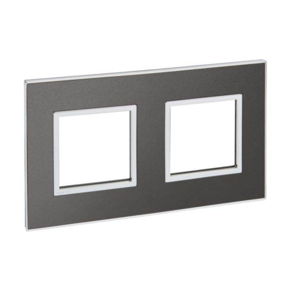 Placa 2X2 Módulos Quadrados Black Brushed Arteor