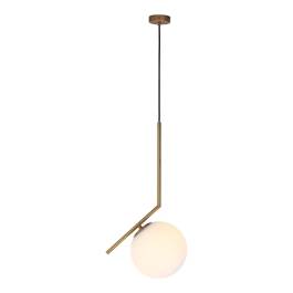 Pendente 45x29cm Metal e Vidro Dourado e Fosco