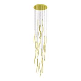 Plafon de Sobrepor LED 3000K 205W Bivolt 300xØ60cm Inox e Acrílico Champanhe