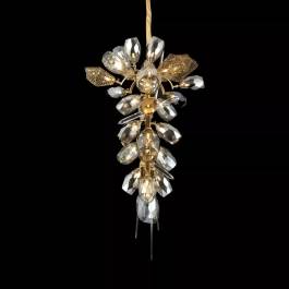 Lustre Pendente Ø80x130cm Inox e Vidro Bronze, Transparente e Fumê