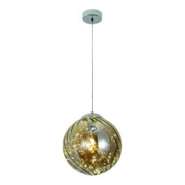 Pendente LED 3000K 16W Bivolt Ø25cm Metal e Vidro Cromado