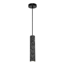 Pendente Cilíndrico Ø6x30cm Metal e Concreto Preto