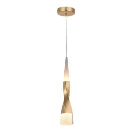 Pendente LED 3000K 5W Bivolt 35xØ5,5cm Metal e Cristal Dourado