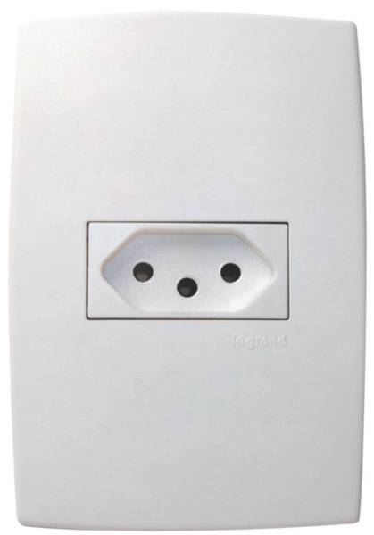 Tomada 2P+T 10A com Placa Horizontal