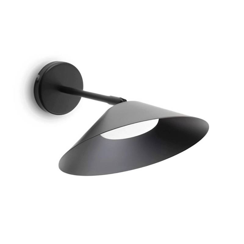 Arandela Led Aluminio Preto 12w 900lm 3000k Topo