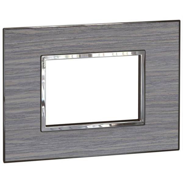 Placa 3 Postos 4X2 Quadrados Grey Oak Arteor