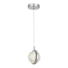 Pendente LED 3000K 7W Bivolt Ø12cm Metal e Cristal Cromado