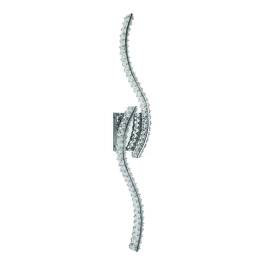 Arandela de Parede LED 3000K 24W Bivolt 98x14cm Metal e Cristal Cromado